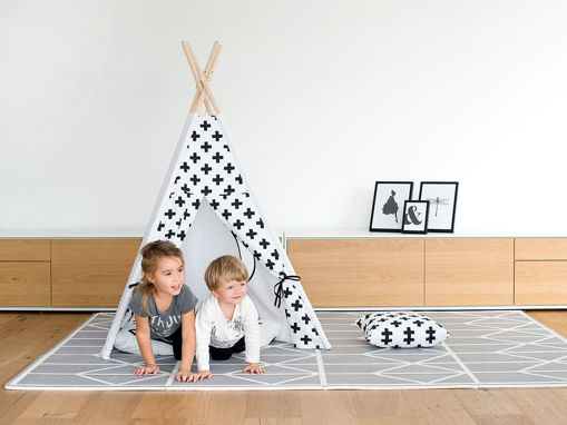 TAPPETO GIOCO NORDIC GRIGIO 120 X 180 CM – L'Omino dei Sogni