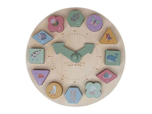 Immagine di Little Dutch puzzle orologio in legno Little Farm - Giocattoli in legno Little Dutch