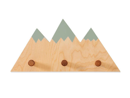 Immagine di Alondra appendiabiti montagne con 3 ganci legno-verde - Accessori vari