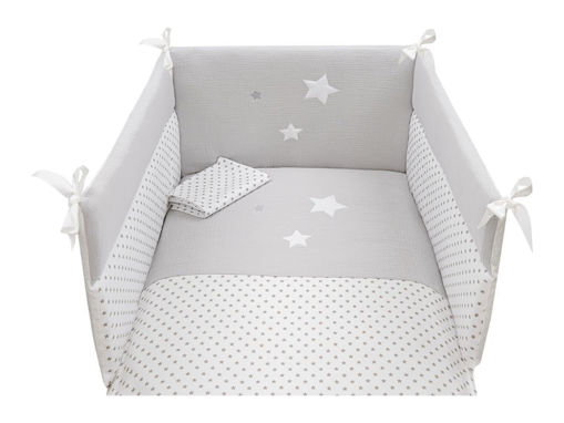 Immagine di Picci lettino Microletto Star bianco completo di materasso e piumetto 3 pz grigio - Lettini