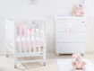 Immagine di Picci lettino Microletto co sleeping con materasso e set tessile con paracolpi Dream bianco-rosa