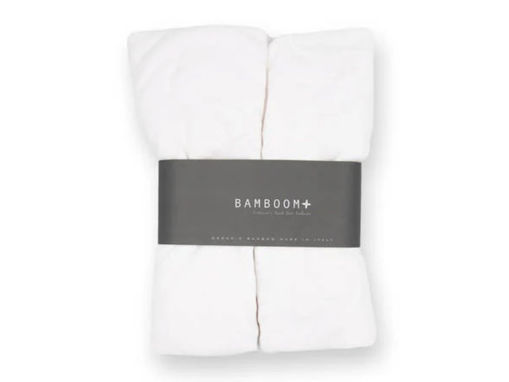 Immagine di Bamboom lenzuolo con angoli culla 80x40 cm 2 pz 217 bianco - Corredino nanna