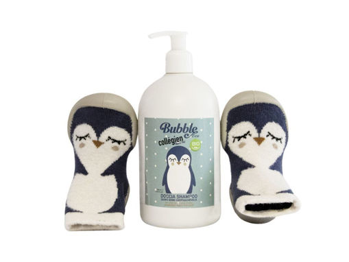 Immagine di Bubble&Co Kit Pinguino docciashampoo + babbuccia tg 20-21 - Creme bambini Bubble&Co